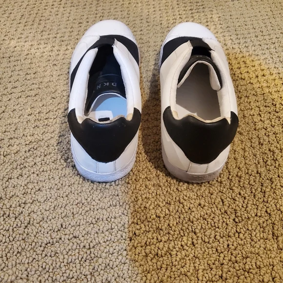 DKNY White and Black Slip-On Sneakers - Picture 4 of 6